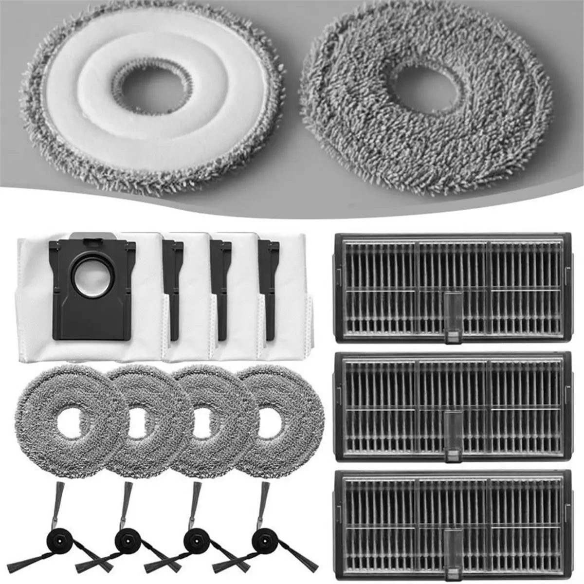 For P10 Pro Ultra Vacuum Replacement Parts Kit,Filters, Mop Cloths, Side Brushes & Dust Bags