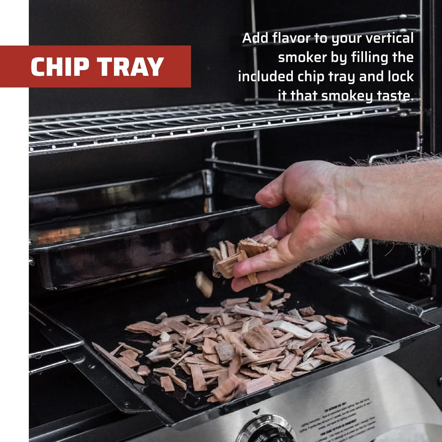 Chef Smoke  -  , Propane Meat Smoker for Outdoor Cooking of Meat, Pies & More - 150°F to 350°F Range - 24"