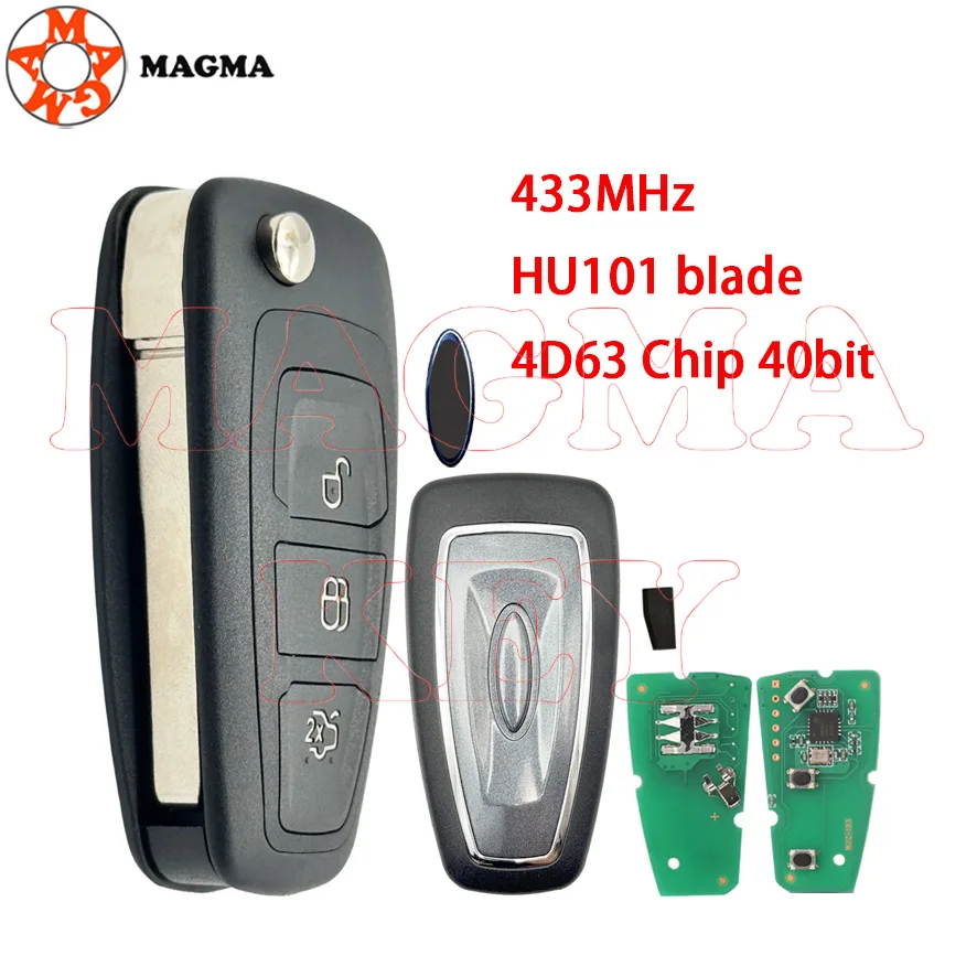 MAGMA 433 ميجا هرتز 4D63 رقاقة 40 بت مفتاح السيارة عن بعد لفورد مونديو C-Max S-Max التركيز فييستا 2010 2011 2012 3 أزرار فوب #1