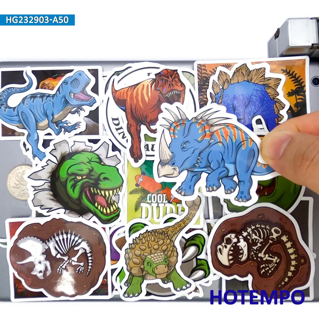 20/30/50PCS Dinosaur World Stickers Cool Big Lizard Funny Animal Decals for Kids Scrapbook Luggage Bike Car Laptop Phone Sticker