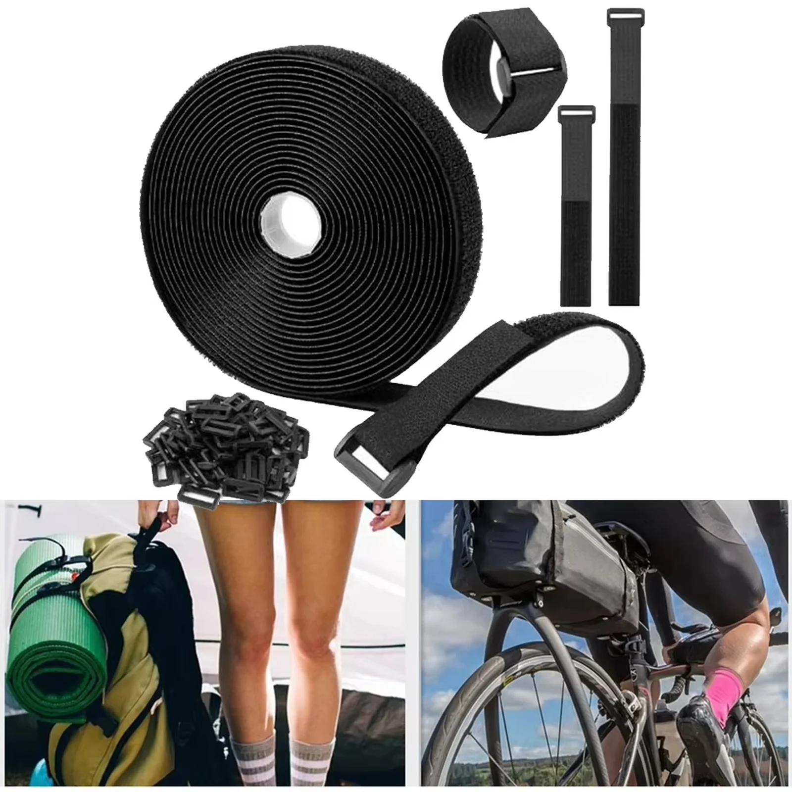 

Hook and Loop-Straps with 25 Buckles Adjustable Reusable Cable Strap Arbitrarily Free-Cut Length Fixing Nylon Cable Strap