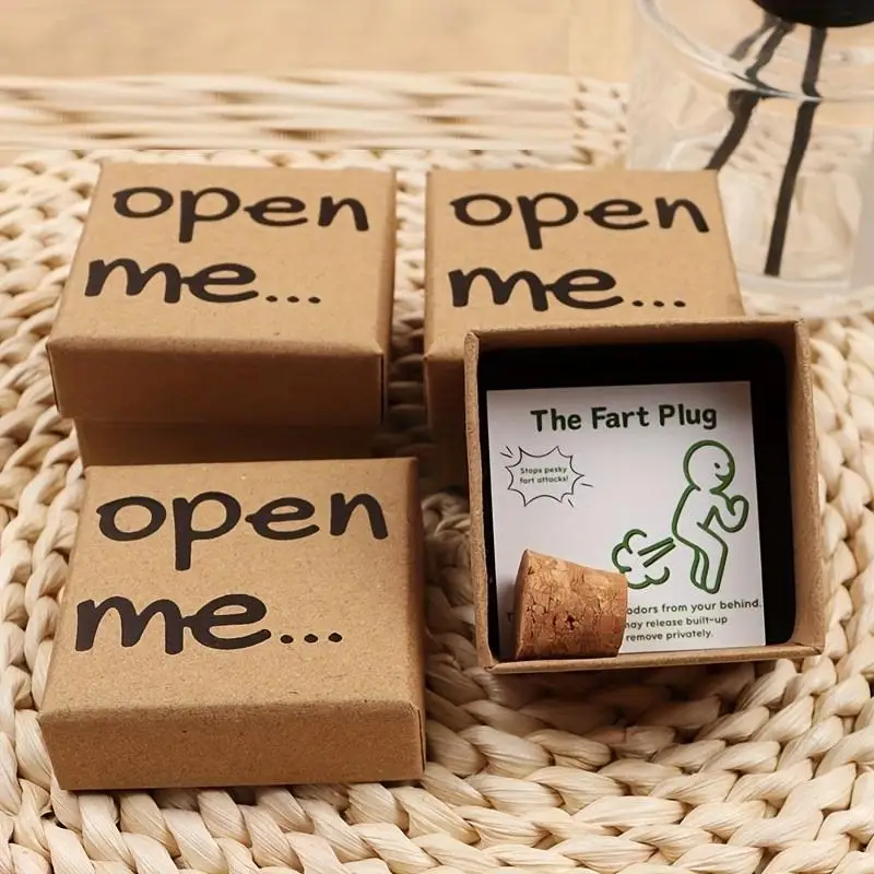 【S】Funny Fart Plug Gift Box ''It Farts When You Open It '' Handmade Prank Gift Funny Surprise Prank Novelty Box Humorous Card
