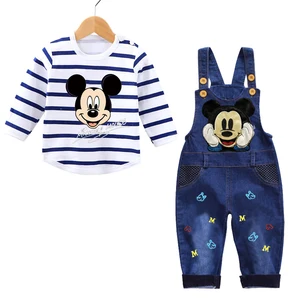Baby-Baby-Kleidungsset, Mickey Minnie Animierter Cartoon-Kleidung, Langarmhemd-Overall, Jeans, Kind, 0-3 Jahre, Frühling 12 Hauptverkäufe von Mickey Fantasy - №2