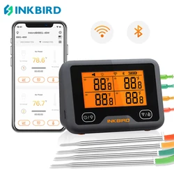 INKBIRD Digital Cooking bbq Grill Thermometer with 4 Probe IBBQ-4BW Wi-Fi&Bluetooth Thermometer for Smoker Oven Kitchen Free App