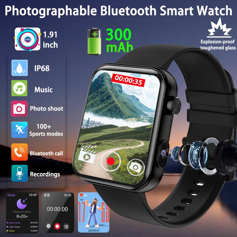 

Новинка 2023 года, умные часы с памятью 512, локальная музыка, фотосъемте видео, пульсометр, спортивные, фитнес-водонепроницаемые, BT Call, умные часы