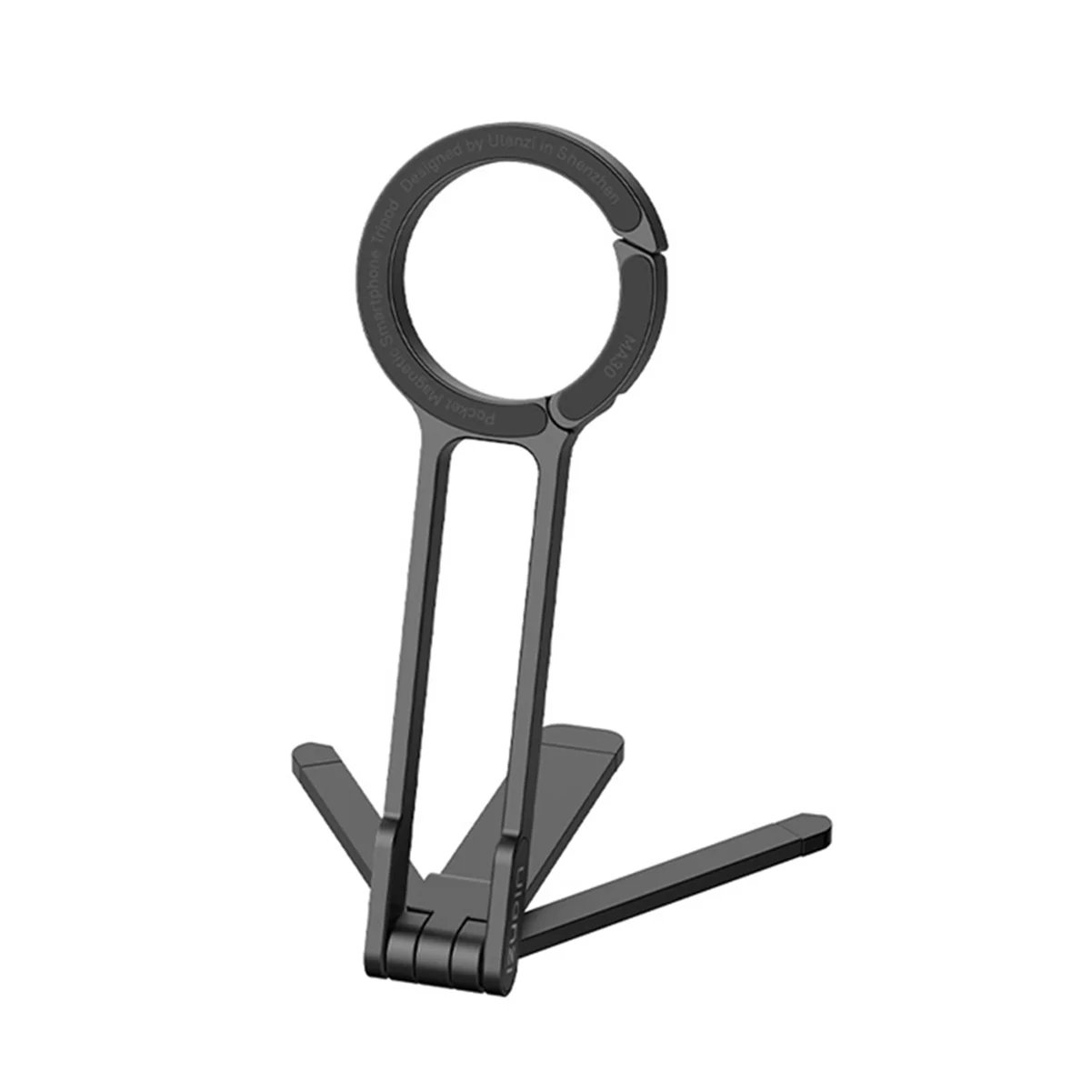 Штатив для телефона MA30 с карабином и заполняющей подсветкой, портативный магнитный держатель для телефона для 16, 15 Pro, черный