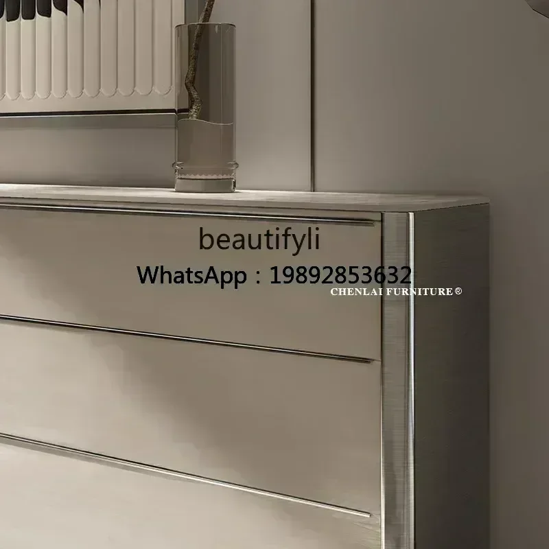 r5.13  Italian minimalist solid wood six-bucket cabinet light luxury rock slmystery cabinet multi-functional locker