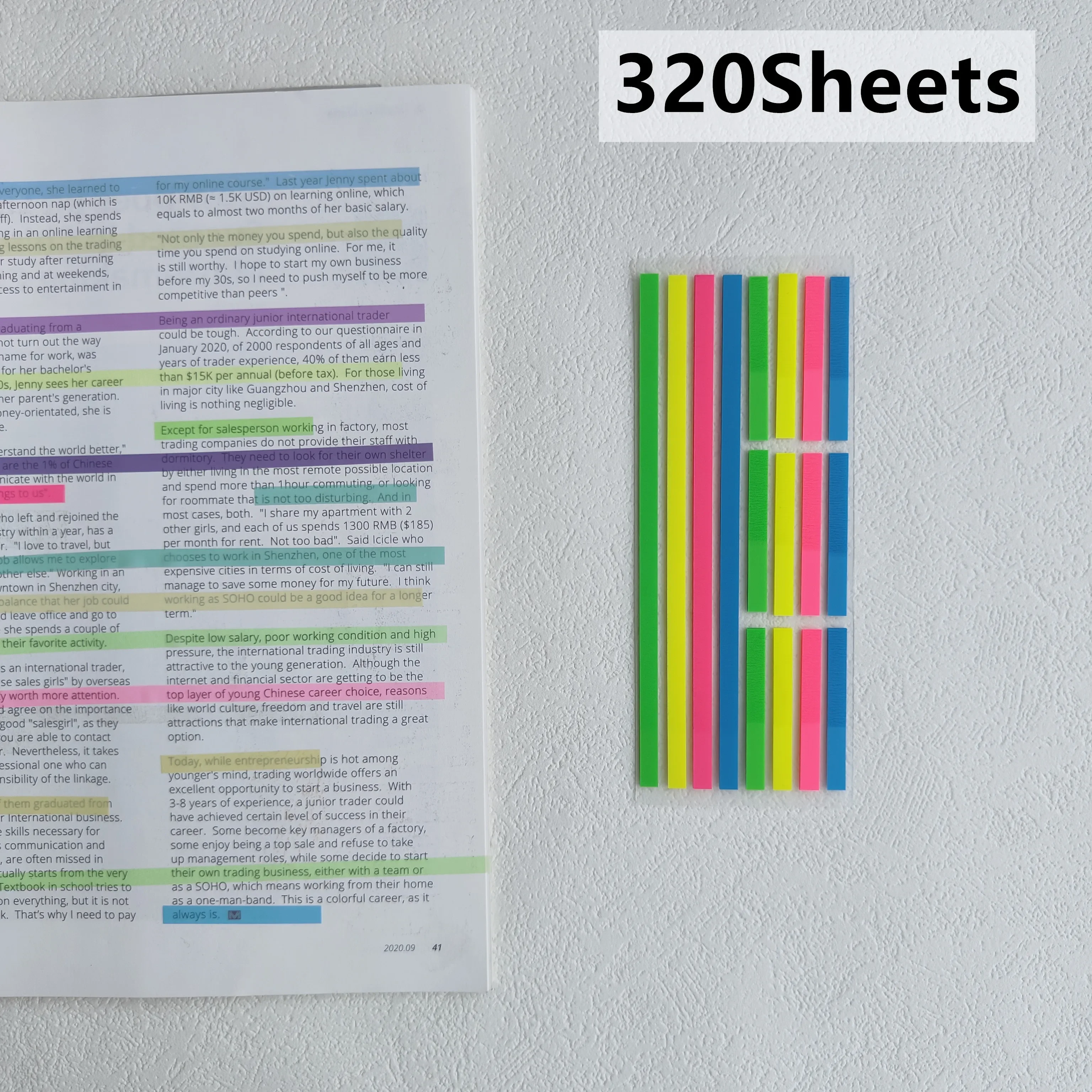 KindFuny 160 Blatt Haftnotizen, transparent, Haftnotizen, Indexregisterkarten, Pfeilflaggen für Seitenmarkierungen, Planeraufkleber, Büro, Schule – Detail 7