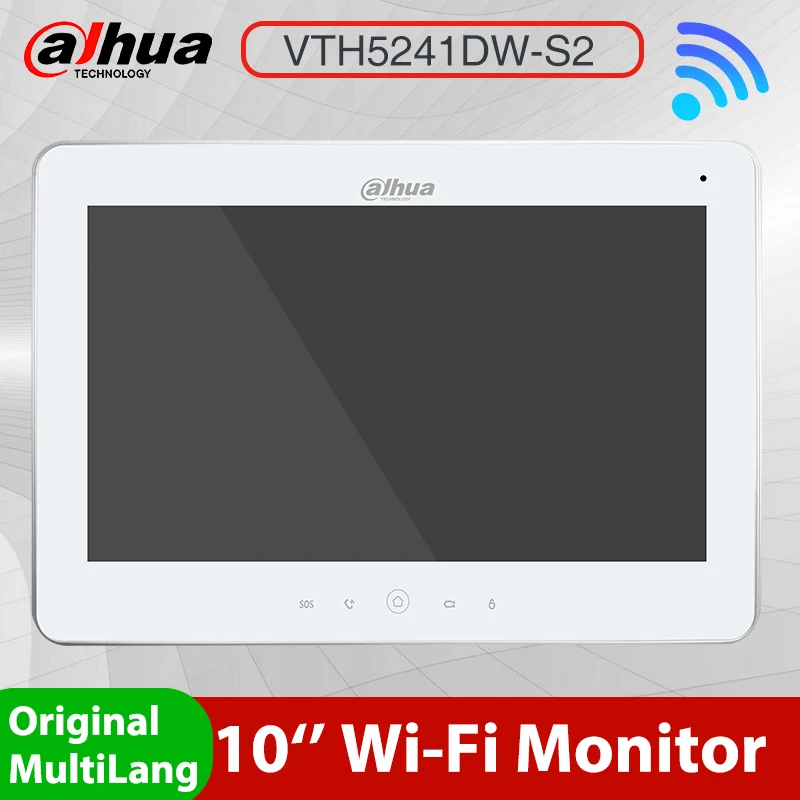 

Dahua Multi-language VTH5241DW-S2 Original 10 Inch TFT WiFi Indoor Monitor Video Intercom VTO Wireless Doorbell IP Camera Alarm