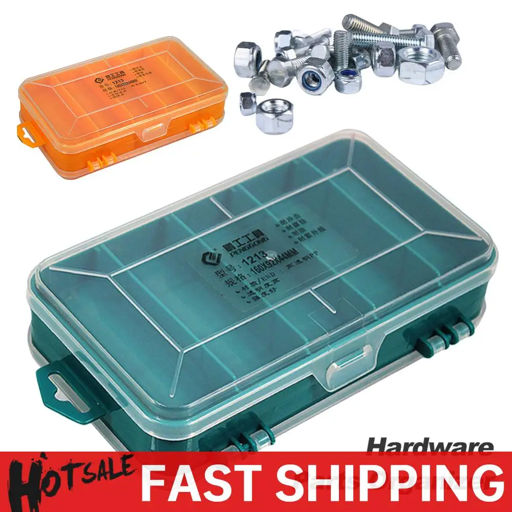 Double-Side Small Parts Storage Case Multifunctional Plastic Hardware Organizer Box Compartment for Electronic Parts Screw Beads