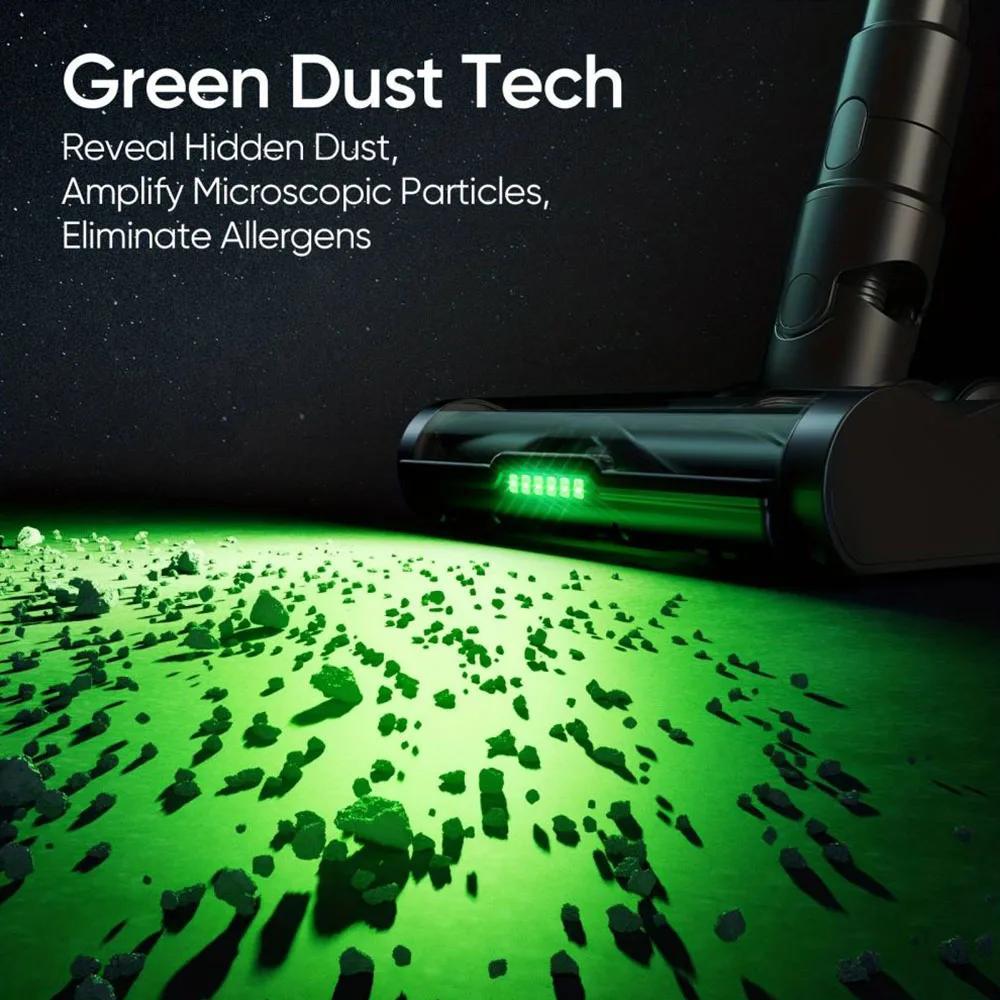 MOOSOO TD1-Mate Cordless Vacuum Cleaner, 33kPa Suction, LED Display, 45min Runtime, 420W Brushless Motor, Green Light