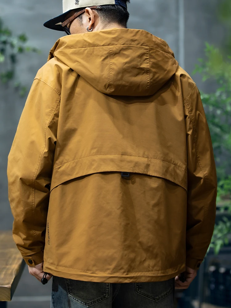 American Style Outdoor Hooded Jacket Men's Spring Autumn Trendy Large Size Retro Workwear Jacket Loose Casual Outerwear