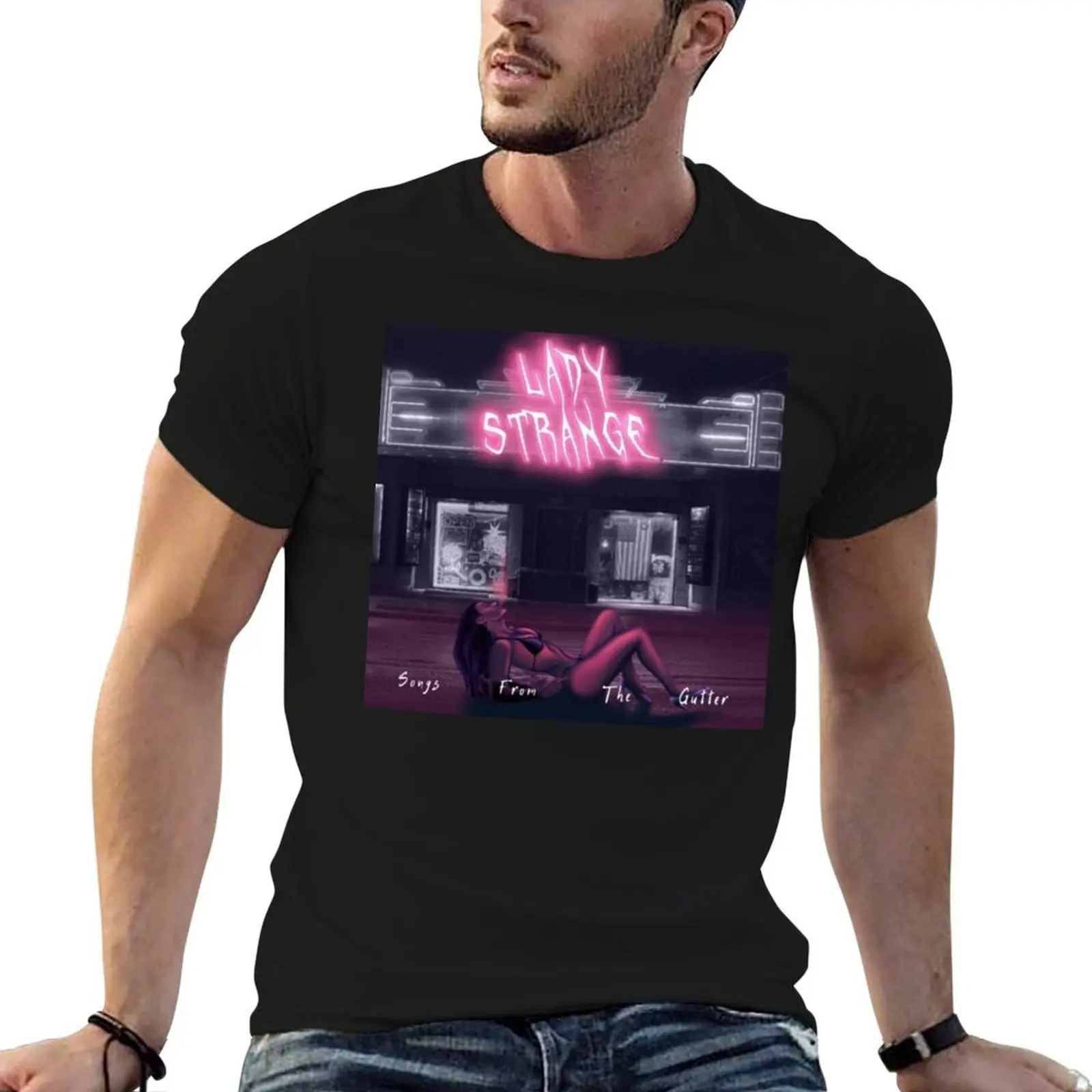 Lady Strange Songs From The Gutter T-Shirt All Match Print Short Sleeve Top