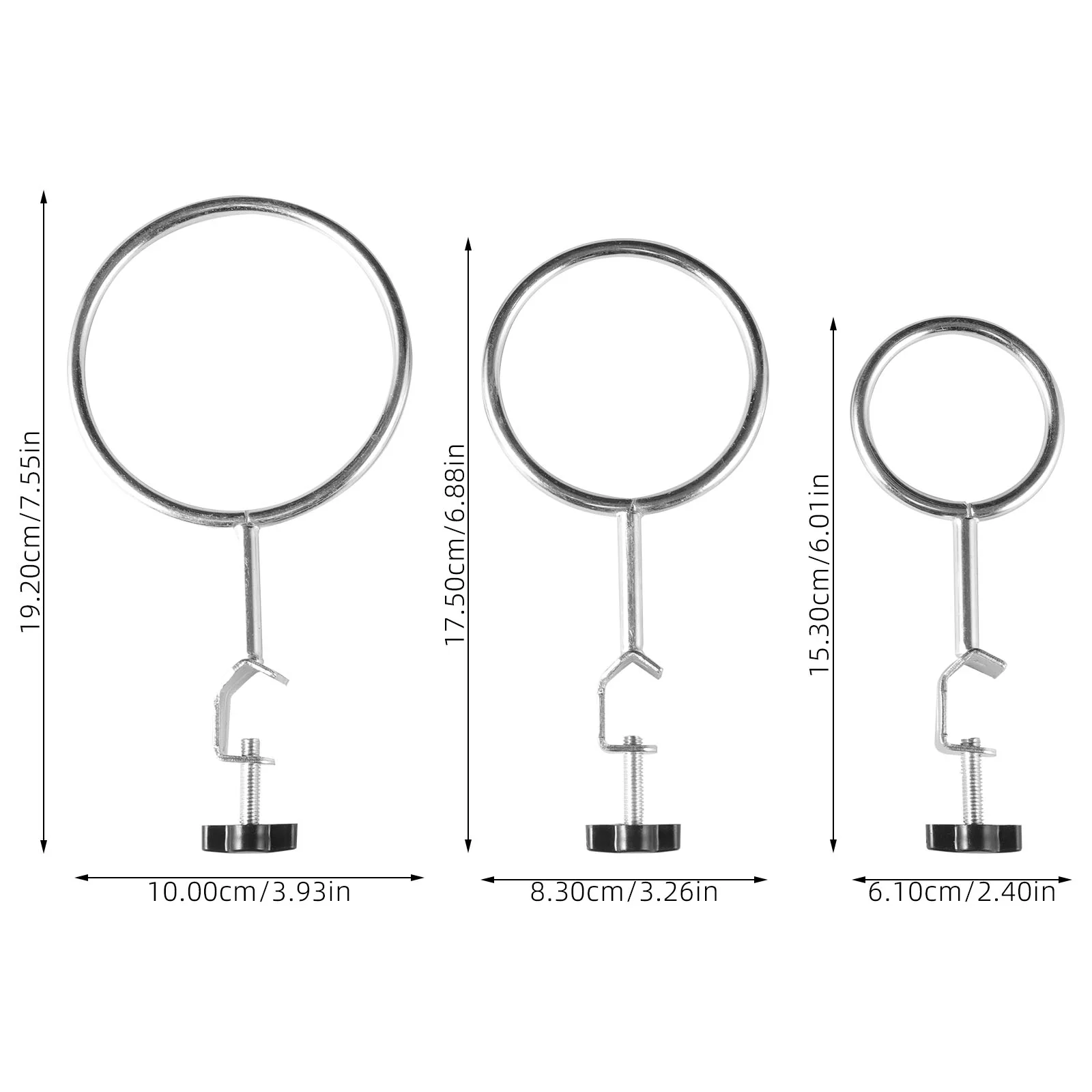 3 pezzi Anello con struttura in ferro Anelli di storta in metallo Morsetto da laboratorio Morsetti da cucina Accessori per esperimenti