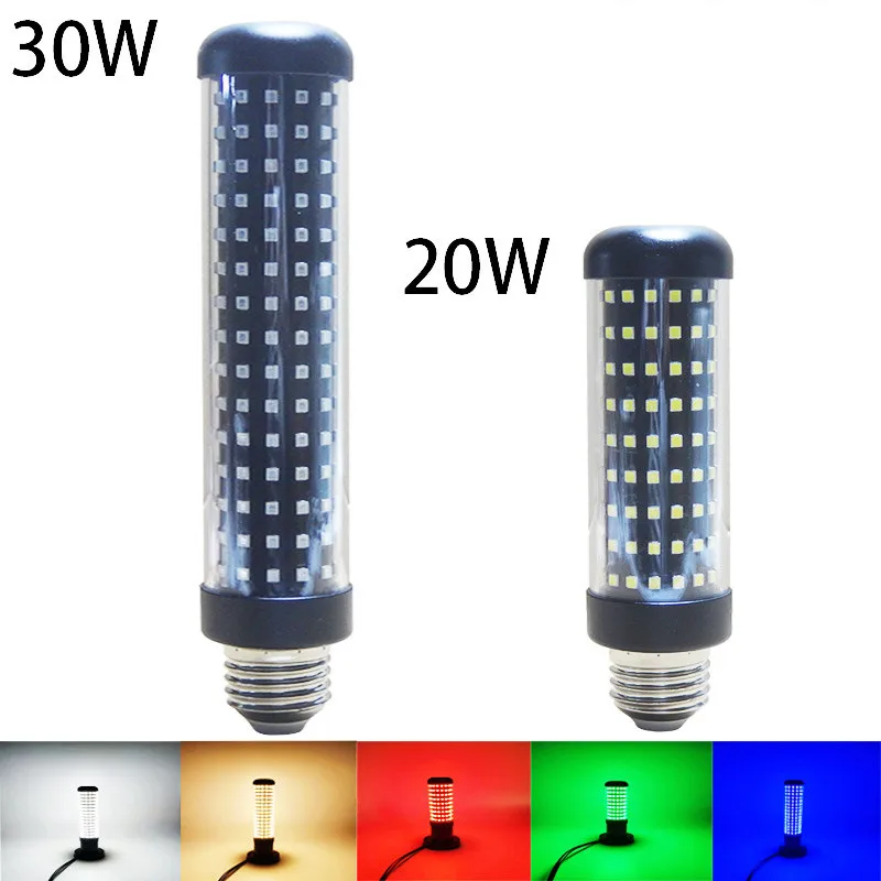 E27 Screw Bulb Underwater Fishlight Low Voltage LED Corn Light Night Market Lights Fishing Boat Lamp Ship Signal Lighting 20w