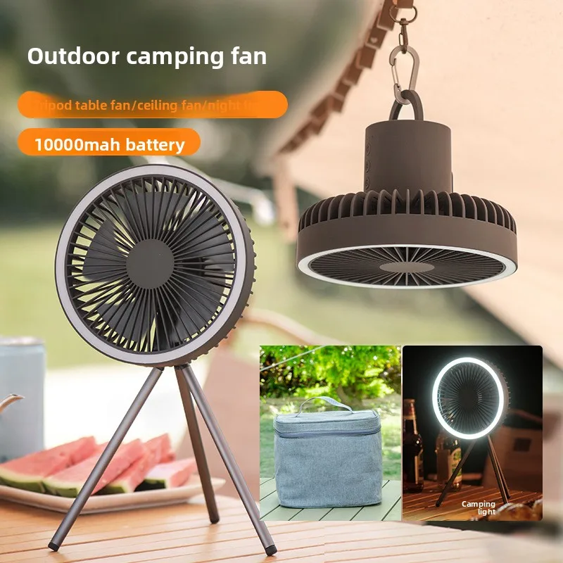 10000mAh Camping Fan Rechargeable Desktop Portable Circulator Wireless Ceiling Electric Fan with Pow