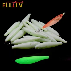 Elllv 10/20PCS 2.5# Luminous DIY Body Squid Jig Blanks Squid Lure Wood Shrimp Making Lure Raw Material