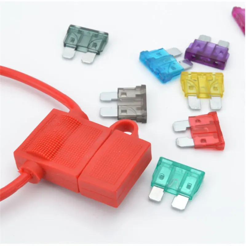 1Pcs ATC Blade Auto Fuse Holder with 1pcs Fuse 2A 3A 5A 7.5A 10A 15A 20A 25A 30A 35A 40A Medium Waterproof Car Fuse Socket