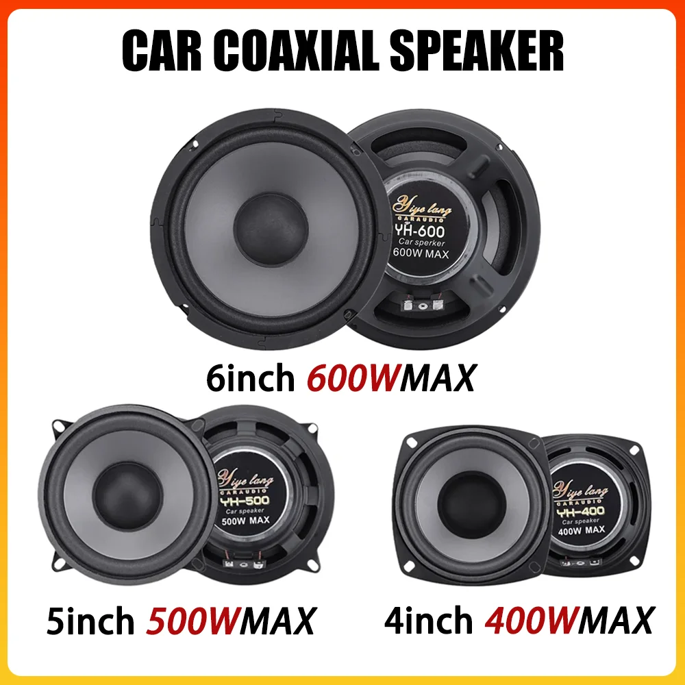 

1 Pair 4/5/6.5 Inch Car Speakers Vehicle Door Auto Audio Music Stereo Subwoofer Full Range Frequency 2-Way Automotive Speakers