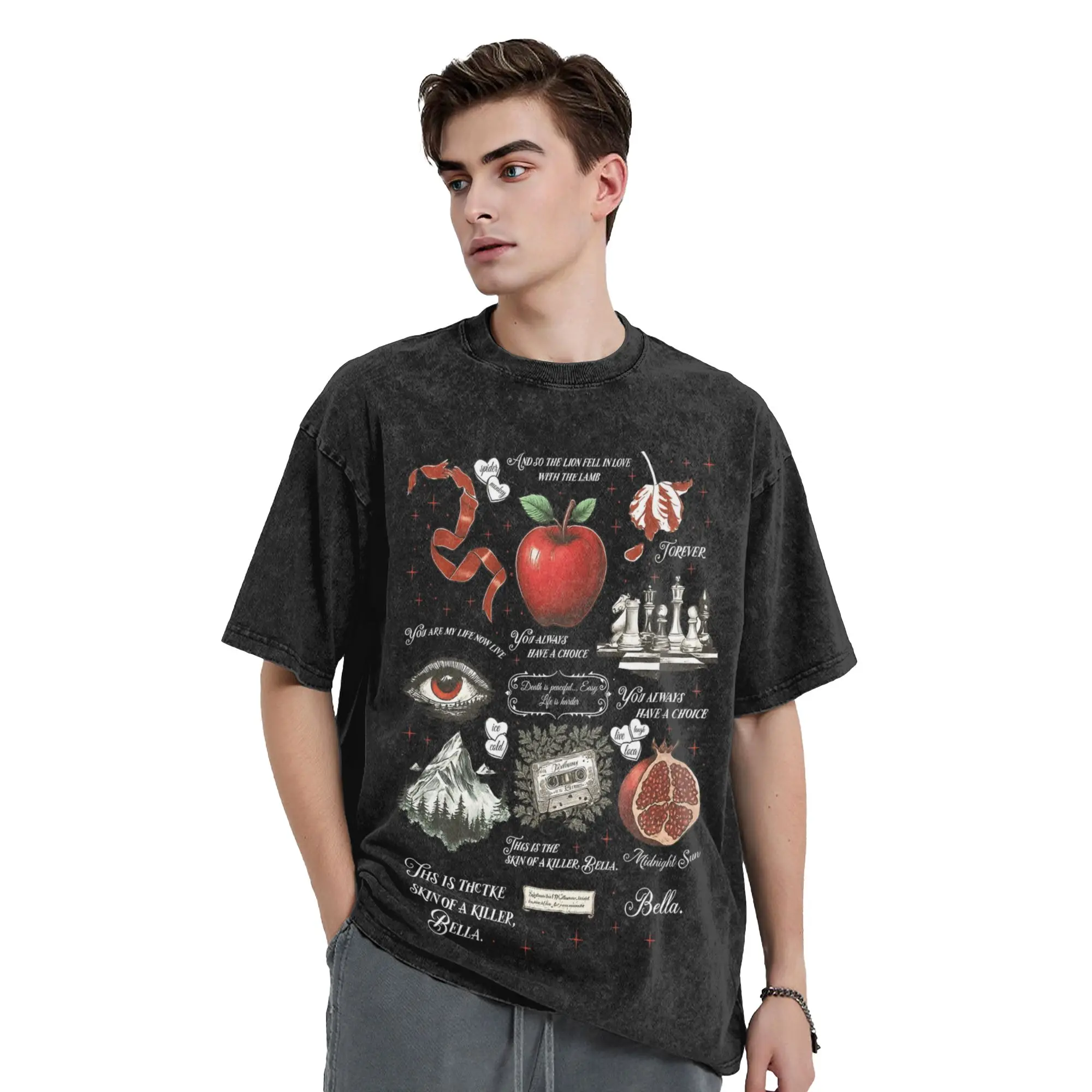 Twilight Things Washed T Shirt Streetwear Hip Hop Vintage T-Shirts  Tee Shirt for Men Women Cotton Oversize Summer