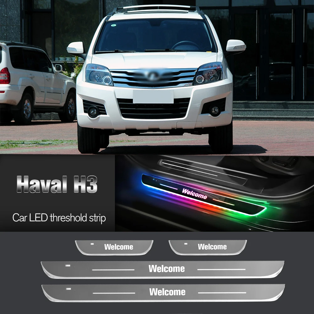 

Car Door Sill Light For Great Wall Haval H3 2005-2015 2011 2014 Customized Logo LED Welcome Threshold Pedal Lamp Accessories