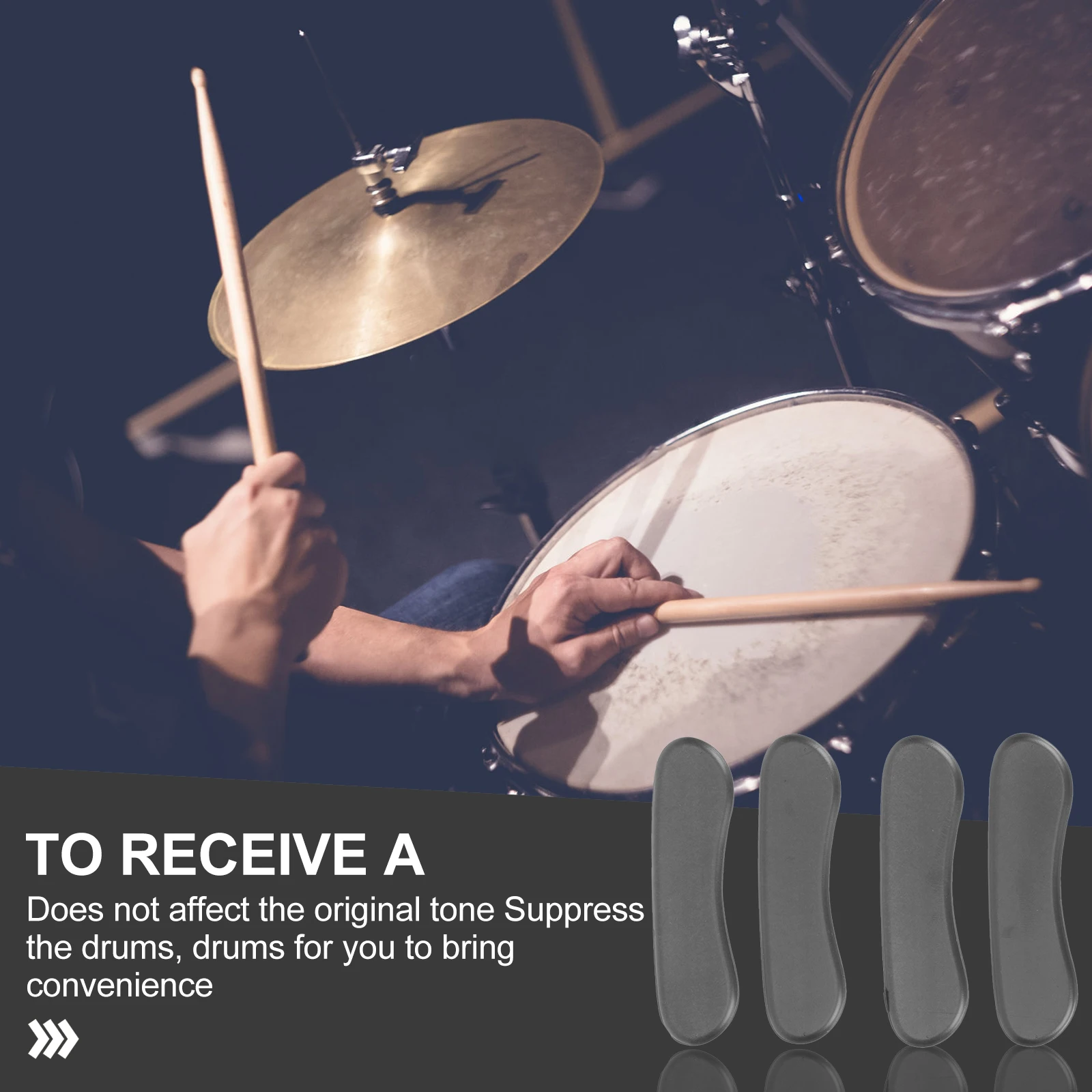 

10pcs Black Drum Mute Pads Premium Dampening Cushions Adjustable Pads For Drum Sets Percussion Instruments Durable
