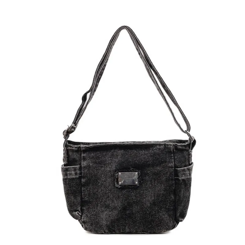 Ladies' Handbag 2026 Denim Bag New Retro Minimalist Hong Kong Style Canvas Shoulder Bags Casual Student Crossbody Bags
