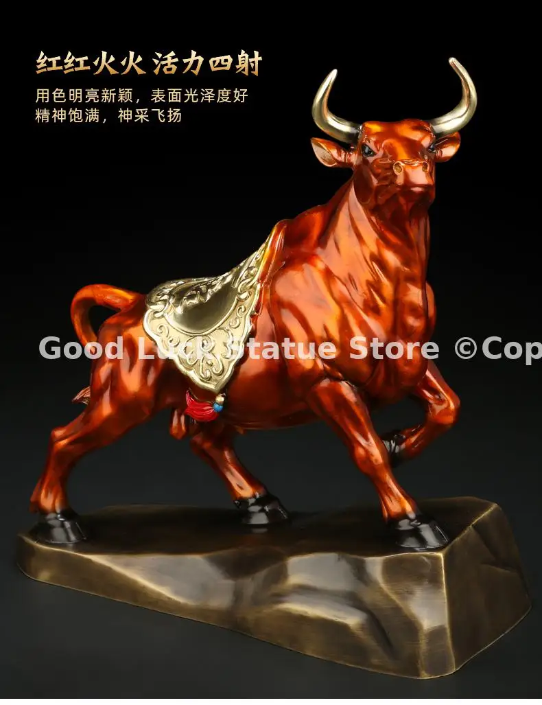 Good luck home SHOP BAR CLUB Business Stock market finance Mascot bring wealth money LUCK bronze Fortune COW BULL statue