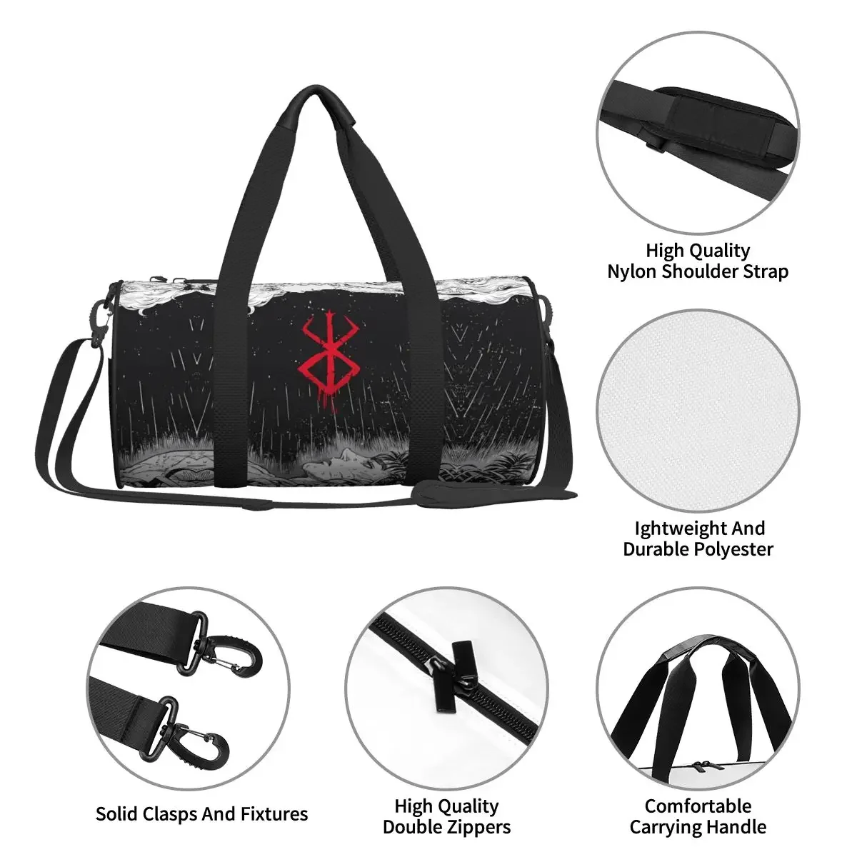 Japan Anime Bereserk Gym Bag Fashion Street borse sportive impermeabili borsa da viaggio di grande capacità novità borsa Fitness per coppia