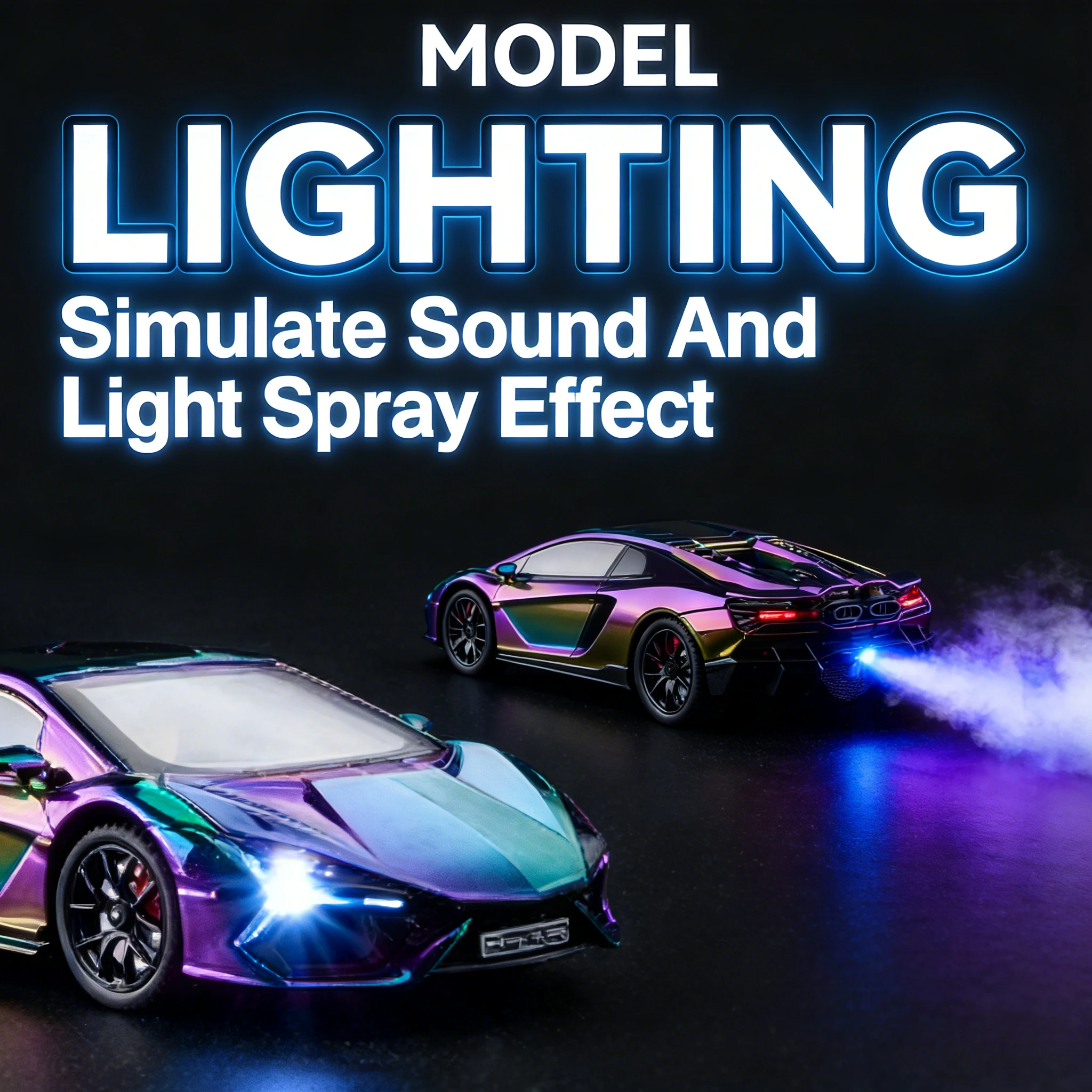 🏎️   1:24 legering gegoten supercar |   Geluid-licht + open deuren + terugtrekken – perfect kindercadeau!