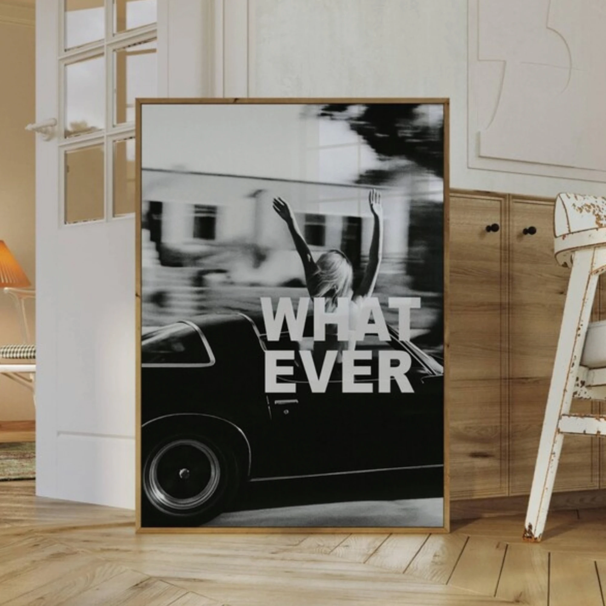 Whatever Collage Apartment Black And White Y2k Wall Art Print Canvas Painting Poster Picture For Living Room,Bedroom Home Decor