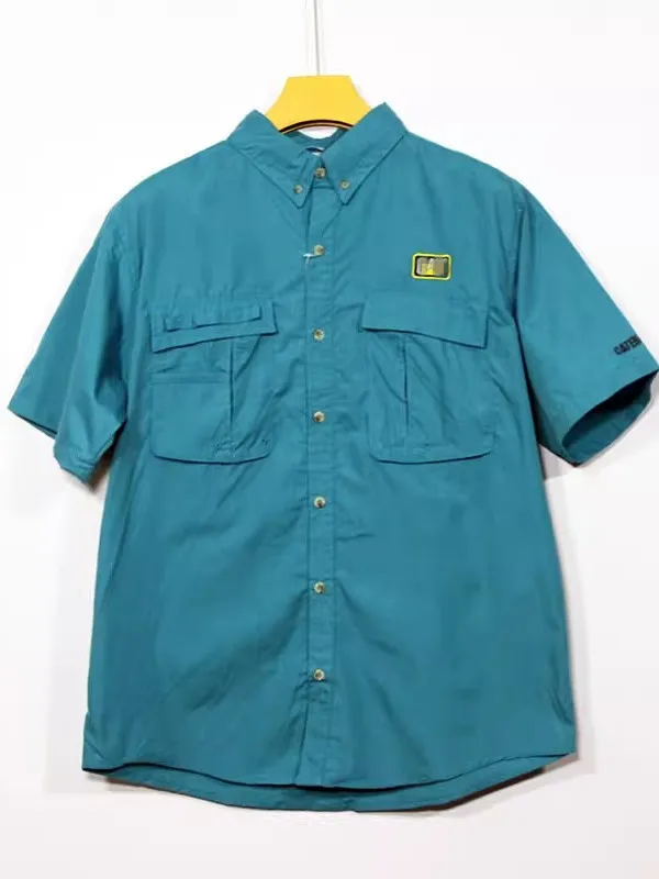 

Men's Summer ort Sve irt Loose Outdoor Workwear Sle Qui Dry Breathable Sun Protection Single ket Casual Top