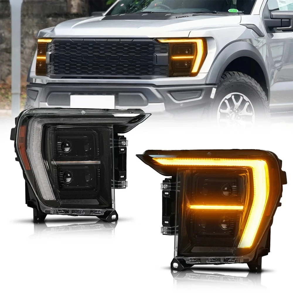 

New 21-23 Ranger Raptor F150 LED Headlight Assembly 12V 6000K IP68 Protection Grade 70W 6000-8000LM One Year Warranty