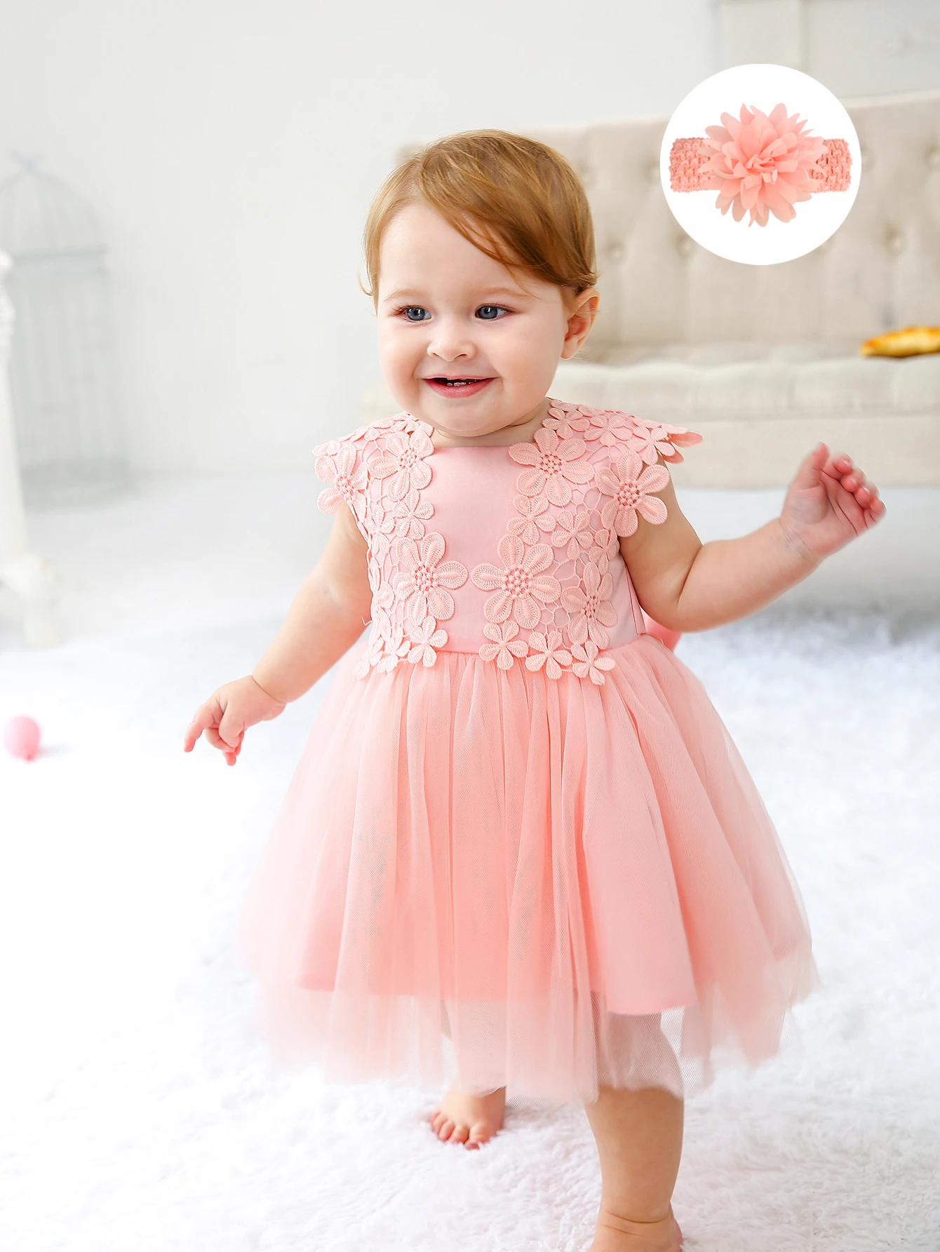 Infant Lace Dress Pink Girls Dresses 1 Year Baby Birthday 1 Years Children Party Dresses