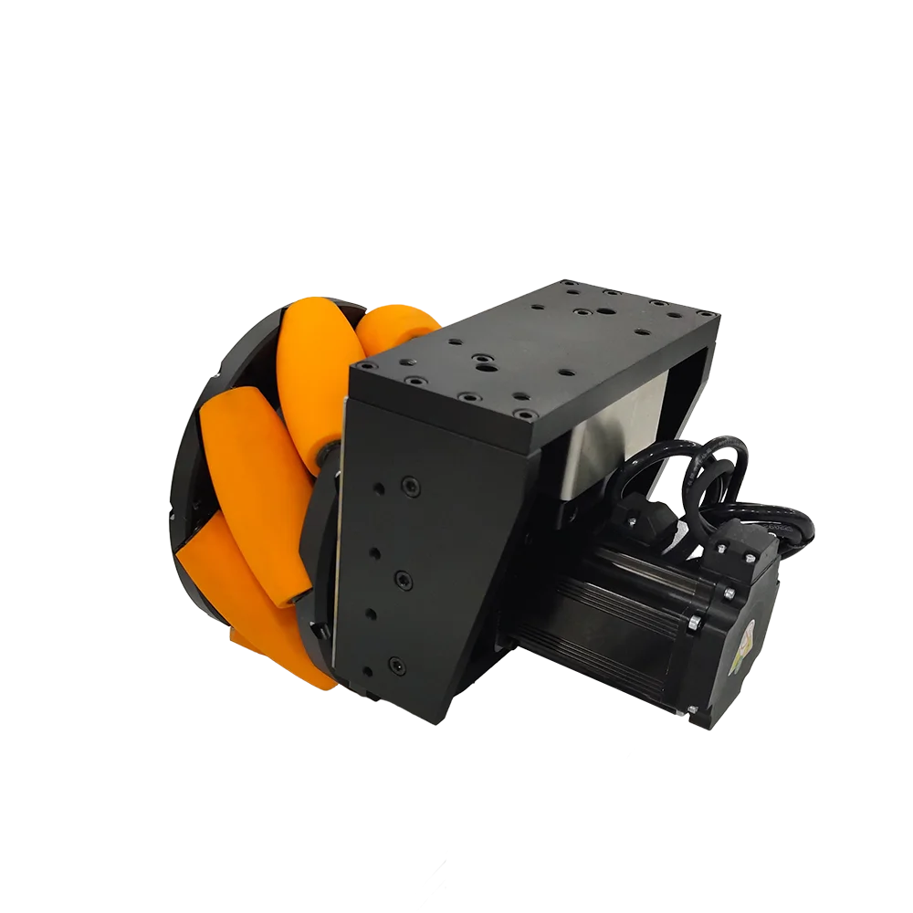 The Integrate Servo Motor Mecanum Wheel Caster 9 Inches 230mm Omni Directional Drive Wheel With Vibration Damping Suspension