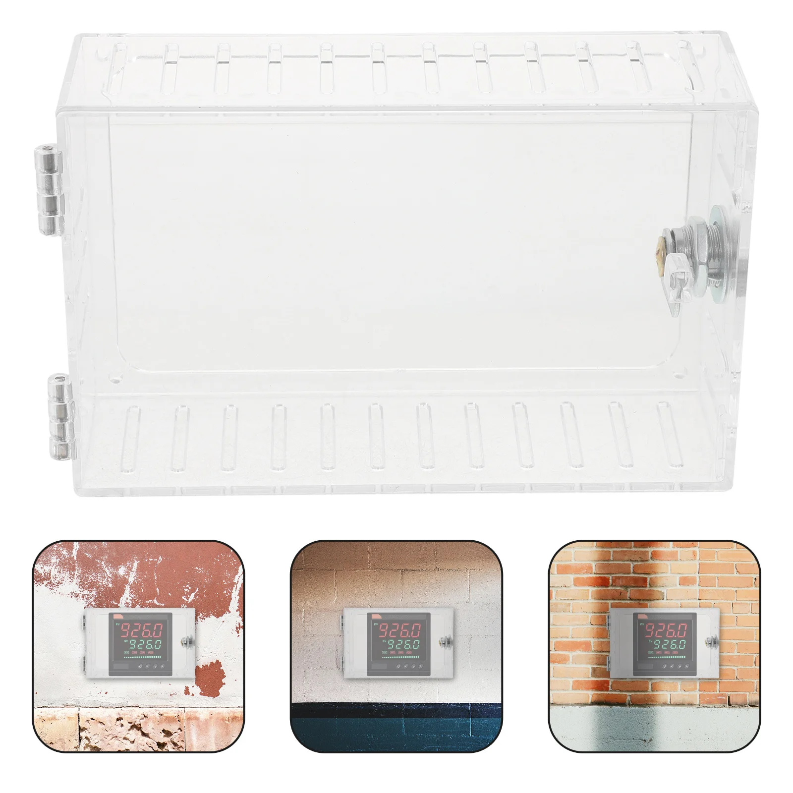 

1Set Thermostat Lock Box Universal Wall Cover Transparent Keyed Guard Heavy Duty Acrylic Iron Theft Prevention Thermostat