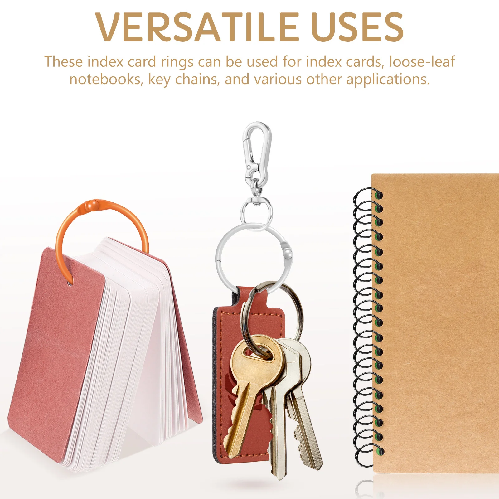70 pçs anéis de pasta chaveiro cores brilhantes fino artesanato versátil usa fácil de abrir índice cartão anéis folha solta
