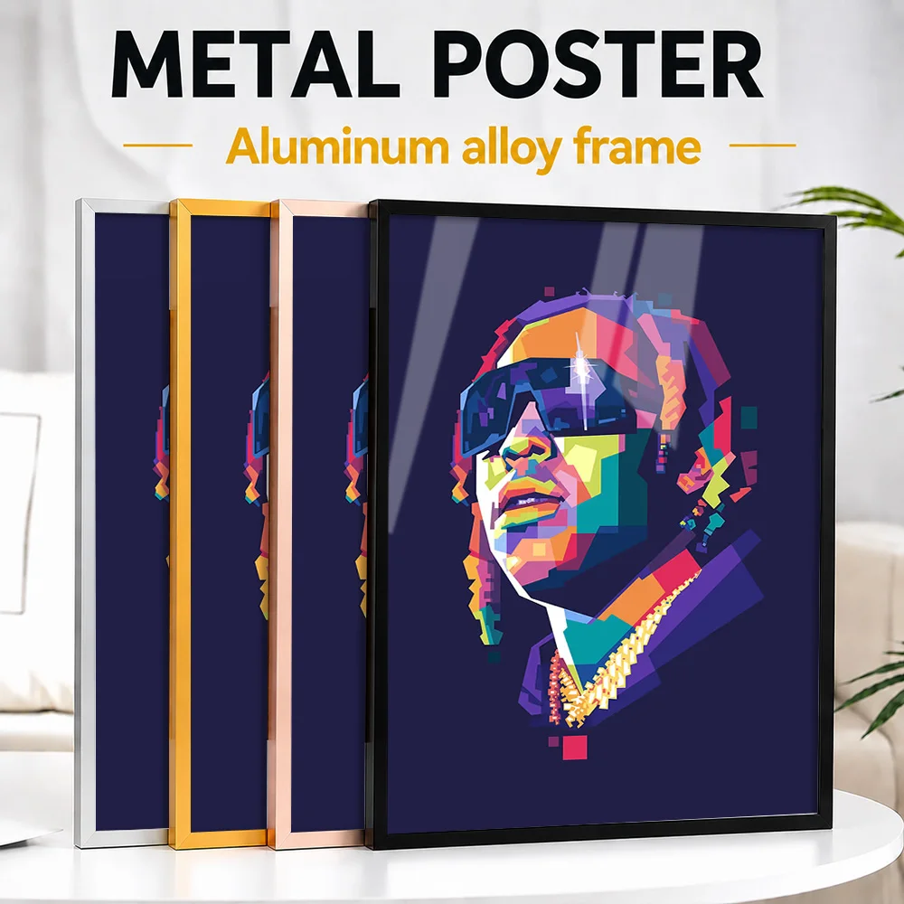 Don Toliver Colorful Rapper Portrait Framed Aluminum Metal Poster Customized Hip Hop Tribute Wall Art Ideal For Recording Studio