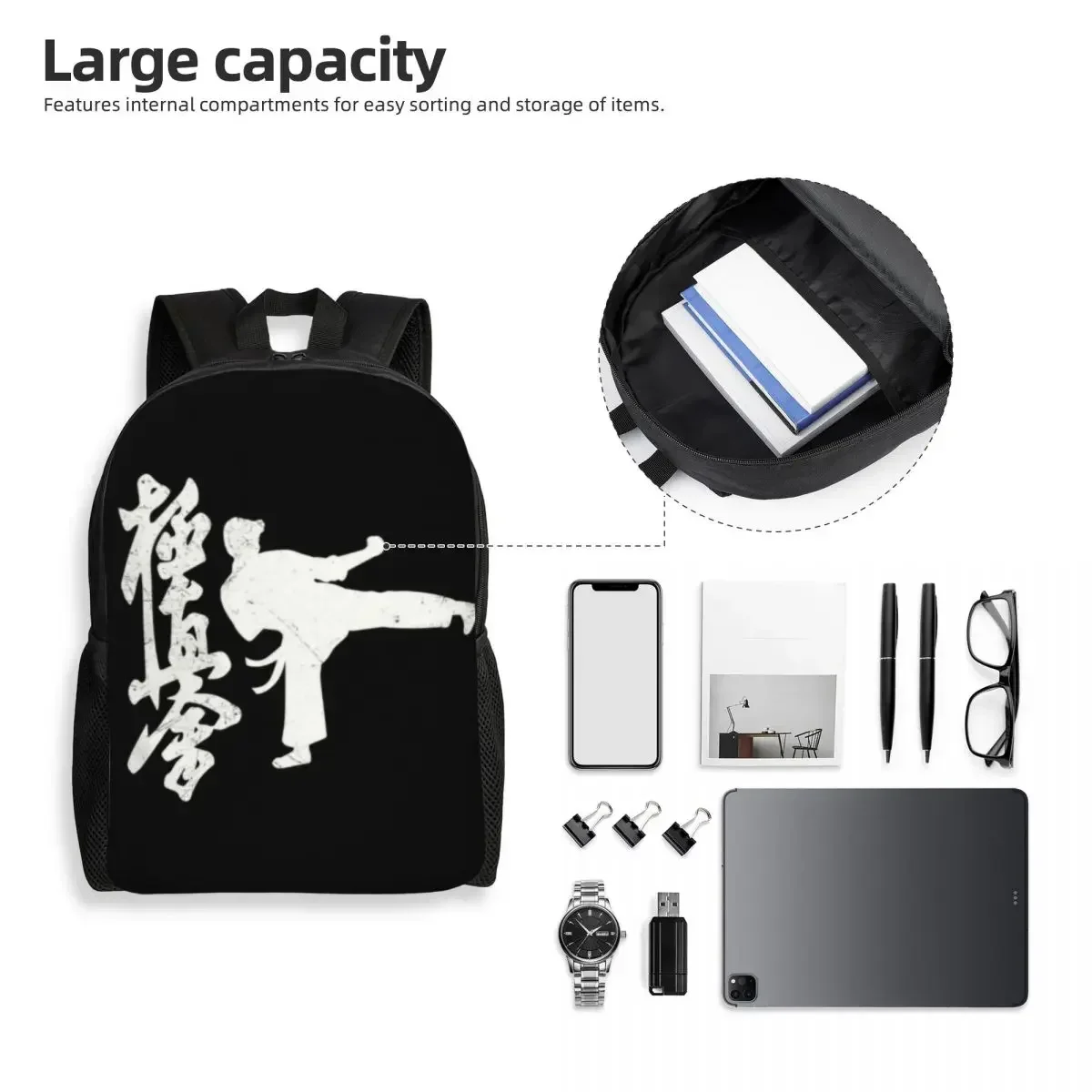 Vechtsporten Kyokushin Karate Rugzak voor Dames Heren Waterdichte College School Fighter Bag Print Boekentassen