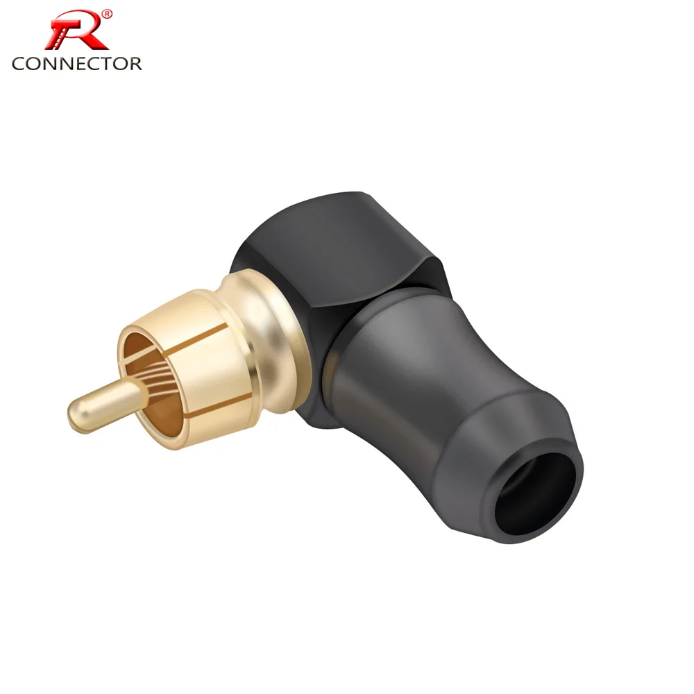 4 Adattatori RCA A 90° Placcati Oro – Connettori Maschio/Femmina A Gomito Per Audio Stereo E Video AV