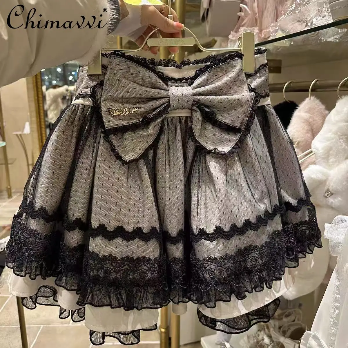 

New Japanese Liz Sweet Veil Large Back Bow Maid-style Suspender Skirt Mass-produced Fairy Princess Girls Women Lolita Skirts