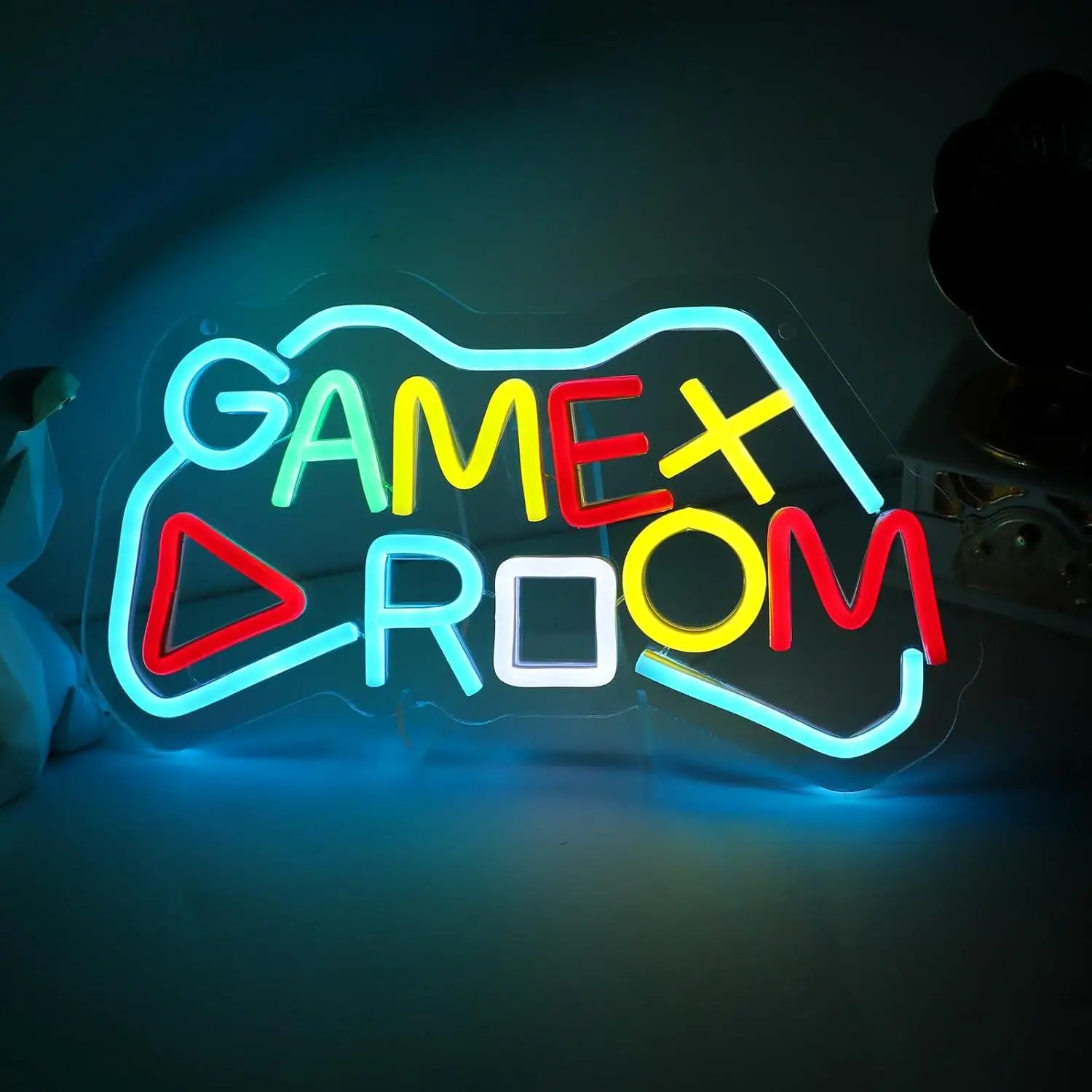 

Неоновая вывеска для игровой комнаты, настенные светодиодные фонари для спальни, игровой контроллер с регулируемой яркостью, неоновая вывеска для декора стен, подарки для комнаты для мальчиков-подростков