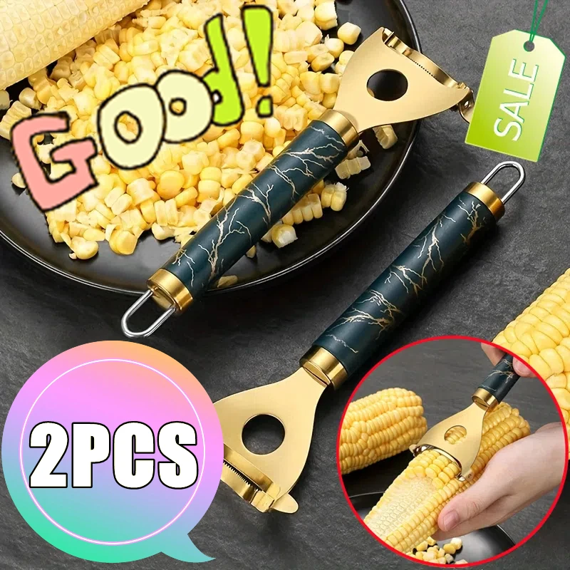 2/1PC Stainless Steel Corn Planer Ergonomic Handle Corn Peeler Peel Separate Enjoy Fresh Corn with Minimal Effort Tools Gifts