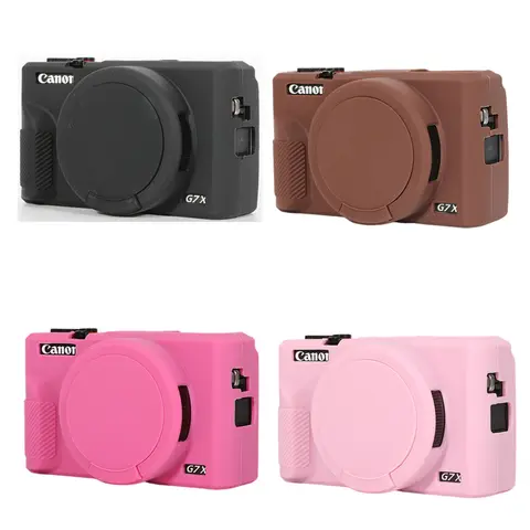 Soft Silicone Rubber Camera Body Case for Canon G7X Mark II III G7XII G7X2 G7XIII G7X3 Shockproof Cover Lens Cap Protective