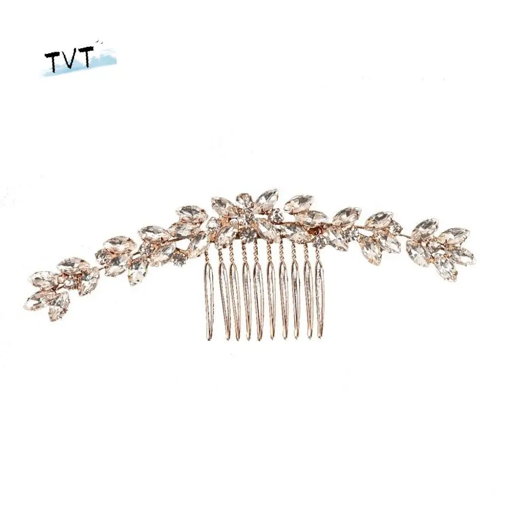 スイートシルバー歯付きインサートコーム幾何学模様ゴールドラインストーンヘアピンヘアスタイルツールヘッドドレスヘアクリップパーティー