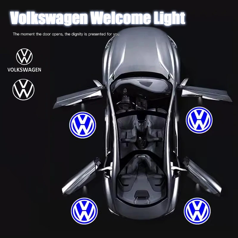 HD Car Emblem Welcome Lights Auto Door Projector Lamps Accessories For VW Golf Passat B8 Tiguan Touareg Sharan Scirocco Magotan