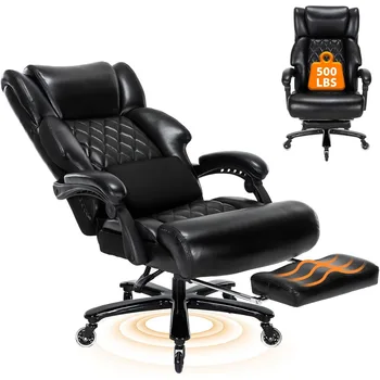 무거운 사람용 크고 큰 사무실 의자, 등받이가 높은 넓은 사무실 의자, 편안한 중역 사무실 의자