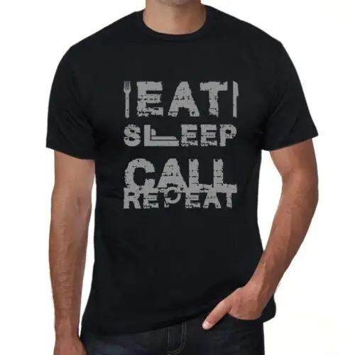 Heren Grafisch T-Shirt Eet Slaap Bel Herhaal – Eat Sleep Call Repeat