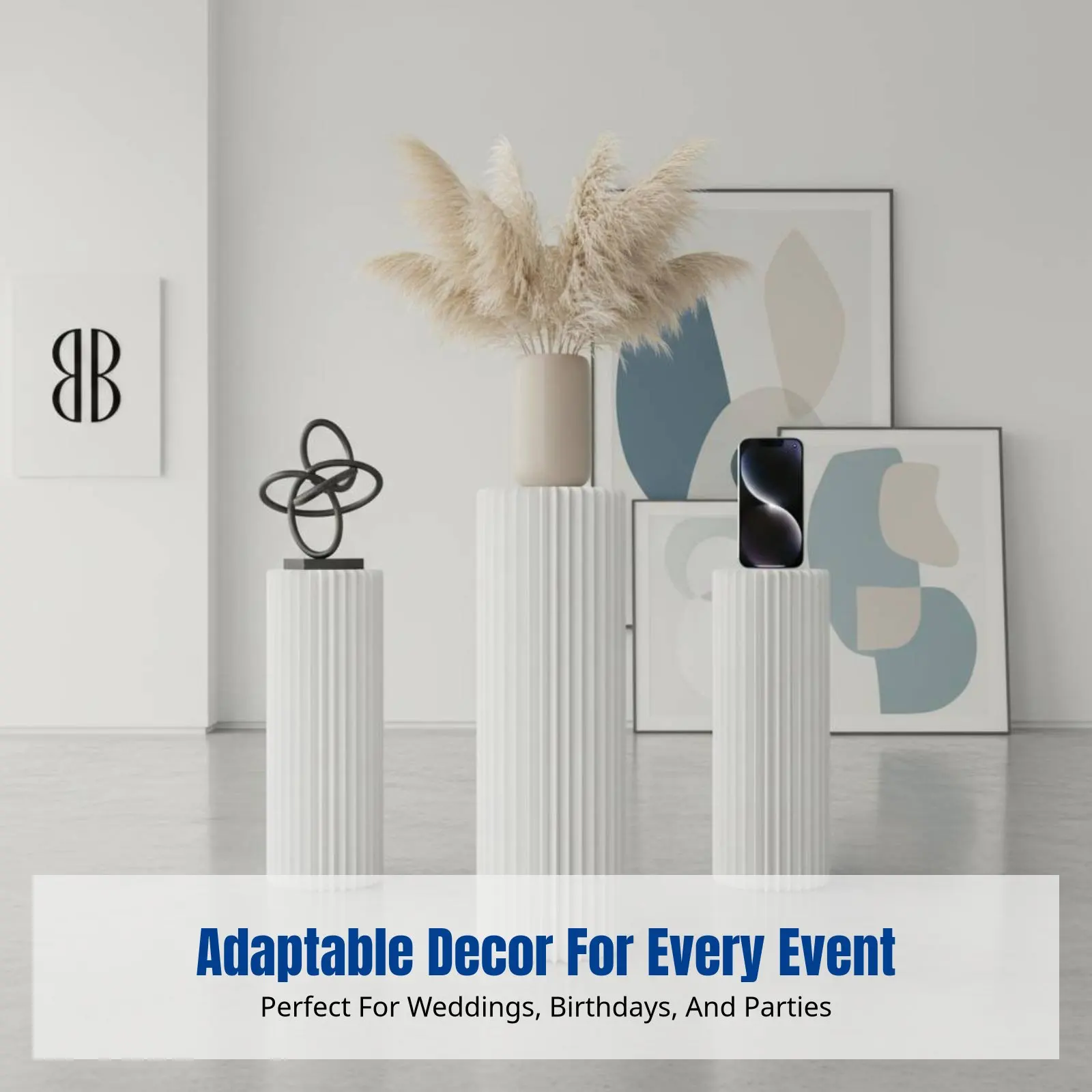 

Roman Pillar Display Stand, Foldable Paper Column, Cylinder Pedestal for Dessert Table, Wedding, Event Decor