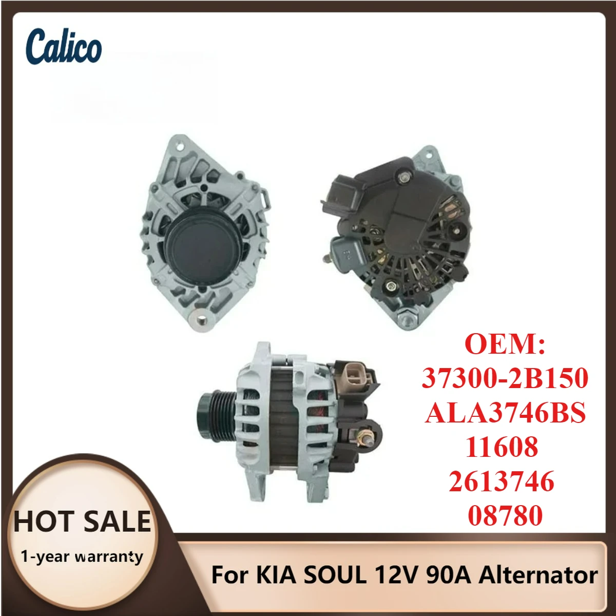 

Высококачественные детали для генератора KIA SOUL 12V 90A (номера: 37300-2B150, ALA3746BS, 11608, 2613746, 08780)